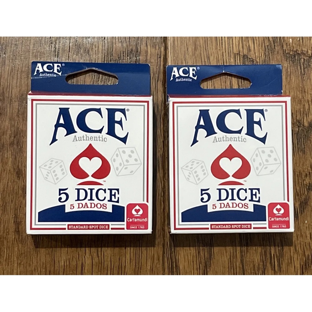 Cartamundi ACE Standard Spot Authenic Dice, 5 Dice Per Box LOT OF 2 10 Dice EUC